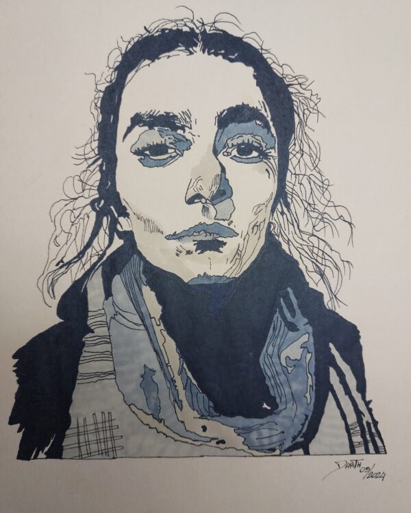 Donna, disegno BW con Marker Copic di colore Nero e Grigio.